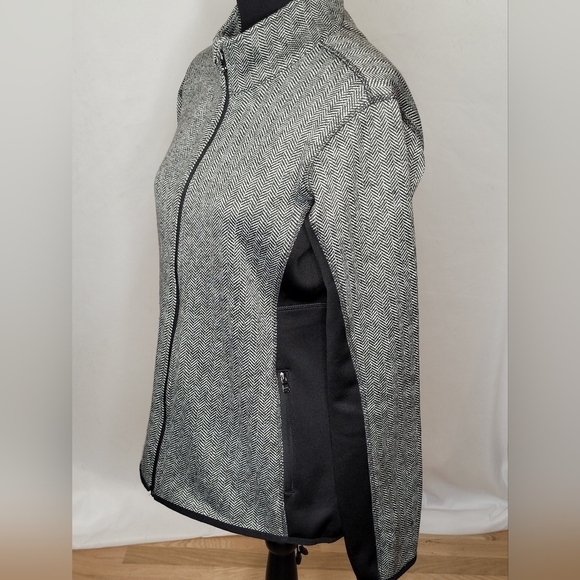 Andrew Marc New York Womens Fleece Lined Full Zip Herringbone Jacket - Size M - Picture 3 of 8